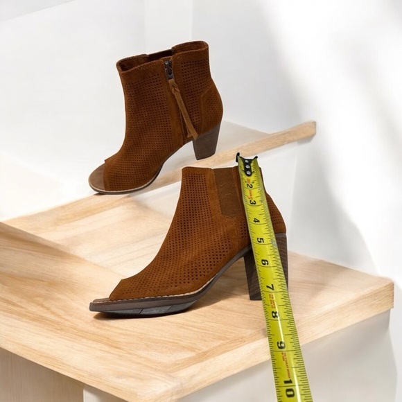 Toms Women's Majorca Peep Toe Ankle Boots Chestnut Brown Size 6.5 - Picture 7 of 10